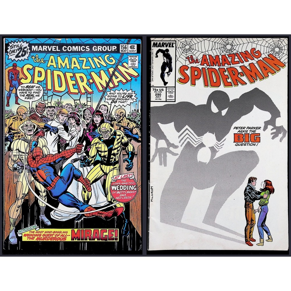 Amazing Spider-Man 2x Comic Lot Marvel Comic #156 290 Wedding Mirage